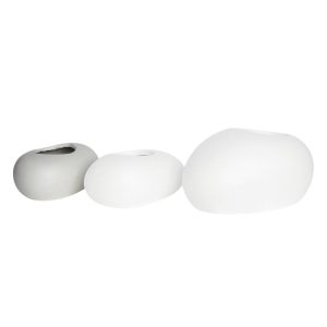 FLOWER POT-ROCK 40x30x19cm, Cement Απόχρωση White