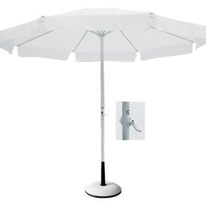 ΟΜΠΡΕΛΑ Σκελετός Αλουμινίου Βαφή Άσπρο – Ύφασμα Άσπρο