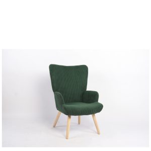 Πολυθρόνα ArteLibre LIRA Πράσινο Ύφασμα Κοτλέ/Ξύλο 94.5x64x70.5cm