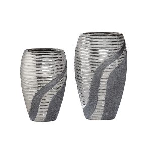 Βάζο ArteLibre Ασημί/Γκρι Κεραμικό 8.5×14.5×24.5cm