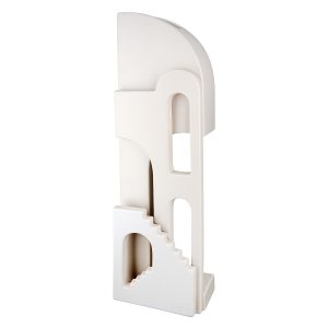 Βάζο ‘Faccia’ Μοτίβο Σπιτιού Σκάλα Κεραμικό Μπεζ 8.5x13x46cm