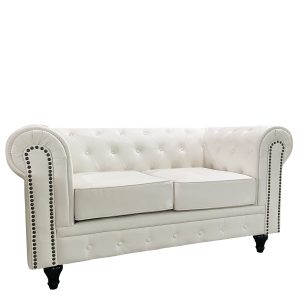 Καναπές Διθέσιος ArteLibre AVERY Λευκό PU 155x90x73cm