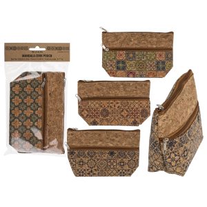 Τσαντάκι Φελλού Με Φερμουάρ Σχέδιο Mandala 17.5x11cm Σε 4 Σχέδια