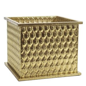 Χριστουγεννιάτικη Γλάστρα Χρυσό 25.5×25.5x21cm