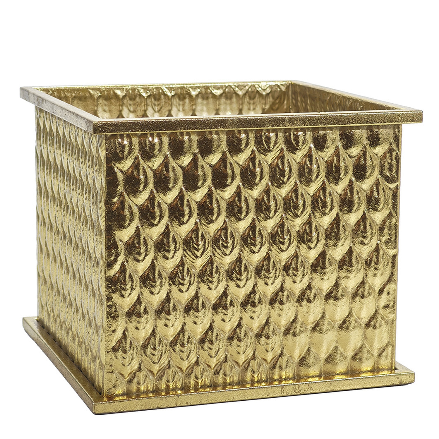 Χριστουγεννιάτικη Γλάστρα Χρυσό 25.5×25.5x21cm
