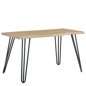 Τραπέζι Τραπεζαρίας ArteLibre BRANWELL Sonoma/Μαύρο Μέταλλο/Μοριοσανίδα 140x70x77.5cm