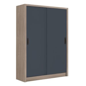 VANITY Ντουλάπα Δίφυλλη – Συρόμενη, Αποχρώσεων Sonoma Oak & Grey