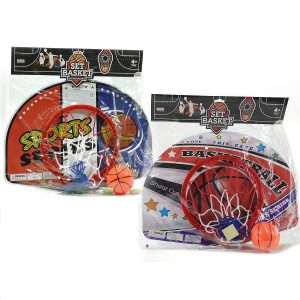Σετ Μπασκέτα Με Μπάλα Πλαστικό 39x28cm Σε 2 Σχέδια Για 3+ Ετών