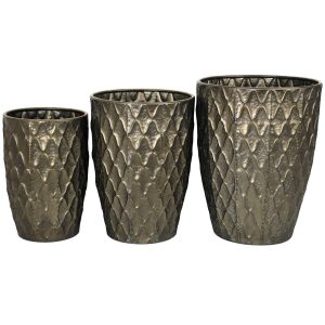 Κασπώ ArteLibre Μπρονζέ Μέταλλο 38.5×38.5×49.5cm Σετ 3Τμχ