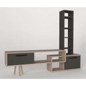 Σύνθετο ArteLibre NEVADA Cordoba/Ανθρακί Μοριοσανίδα 167×29.8×133.5cm