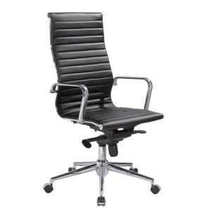 BF4400 Πολυθρόνα Διευθυντή Μέταλλο Χρώμιο – PU Μαύρο