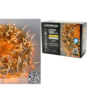 180 LED Χρυσό Για Εξωτερικό Χώρο Με Διαφανές Καλώδιο Και Πρόγραμμα