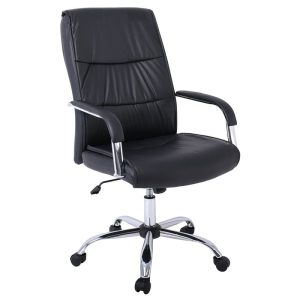 BF5100 Πολυθρόνα Διευθυντή Βάση Μέταλλο Χρώμιο – PU Μαύρο