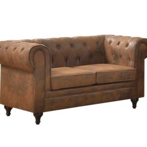 CHESTERFIELD York Kαναπές 2Θέσιος Σαλονιού – Καθιστικού, Ύφασμα Απόχρωση Καφέ Camel