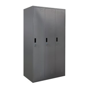 Ντουλάπα Τρίφυλλη ArteLibre EARWEN Σκούρο Γκρι Μέταλλο 90x45x185cm