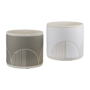 Κασπώ Με Σχέδιο ArteLibre Κεραμικό Φ12×10.5cm Σε 2 Χρώματα