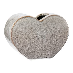 Βάζο ‘Heart’ Κεραμικό Μπεζ 8.5x20x14cm