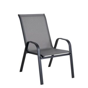 Πολυθρόνα Μεταλλική ArteLibre Neptune Γκρι/Μαύρο 55x75x95cm