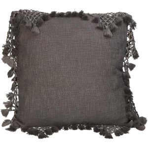 Μαξιλάρι ArteLibre Με Φούντες Γκρι Βαμβακερό 45x45cm