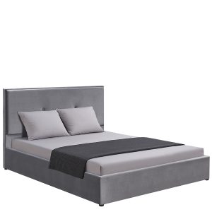 Κρεβάτι Υπέρδιπλο ArteLibre YUMA Γκρι Ύφασμα Για Στρώμα 160x200cm