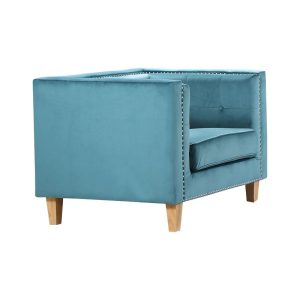 MIDLAND Πολυθρόνα Σαλονιού – Καθιστικού, Ύφασμα Velure Απόχρωση Petrol