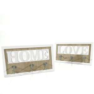 Κρεμάστρα Επιτοίχια 3 Θέσεων Ξύλο 32x19cm Σε 2 Σχέδια