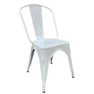 Καρέκλα ArteLibre Βιομηχανικού Τύπου Vintage TOLIKO Λευκό Μέταλλο 44x49x84cm
