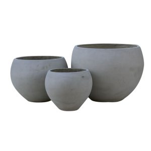 FLOWER POT-5 Set 3 τεμαχίων Cement Grey