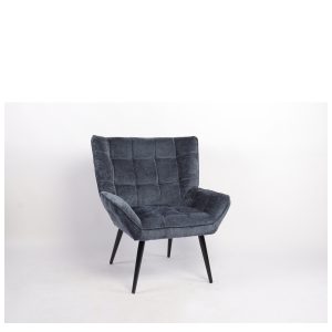 Πολυθρόνα ArteLibre TIVA Μπλε Ύφασμα Σενίλ/Μέταλλο 84x78x77cm