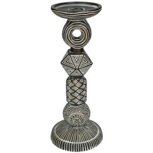 Κηροπήγιο ArteLibre Tribal Καφέ Polyresin 11.5×11.5x28cm