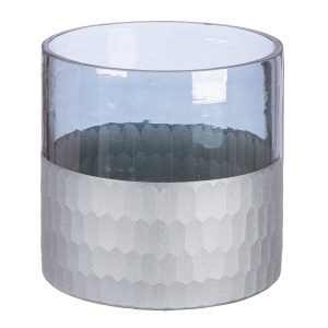 Ανεμοφωτιστικό ‘Canus’ Γυαλί Γκρι/Ασημί 10x10cm