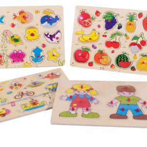 Επιτραπέζιο Παιχνίδι Ταιριάζω Τα Αντικείμενα Πολύχρωμο Ξύλο 30x22x0.8cm Σε 4 Σχέδια Για 3+ Ετών