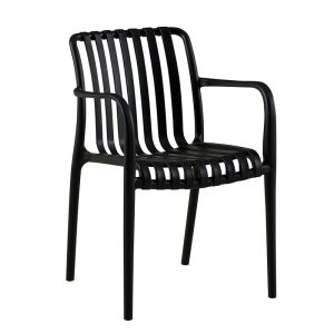 MODA-N Πολυθρόνα Στοιβαζόμενη PP, Στοιβαζόμενη Απόχρωση Μαύρο