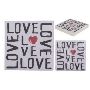 Χαρτοπετσέτες ‘Love’ Τρίφυλλες Λευκό 33x33cm Σετ 20Τμχ