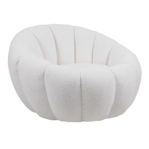 BEVERLY Πολυθρόνα – Σαλονιού – Καθιστικού, Teddy Ύφασμα Άσπρο