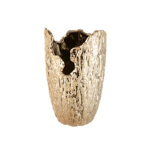 Βάζο Κωνικό ‘Crepa’ Κεραμικό Χρυσό 22x14cm