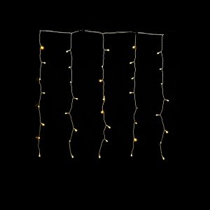 120 LED Κουρτίνα Εξωτερικού Χώρου Θερμό Λευκό Φως Διάφανο Καλώδιο 1x3m