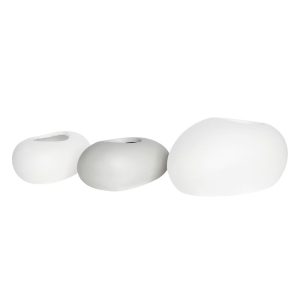 FLOWER POT-ROCK 50x32x19cm, Cement Απόχρωση White