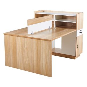 WORKSTATION Γραφείο – Σταθμός Εργασίας 2 Θέσεων, Melamine Απόχρωση Sonoma-Άσπρο