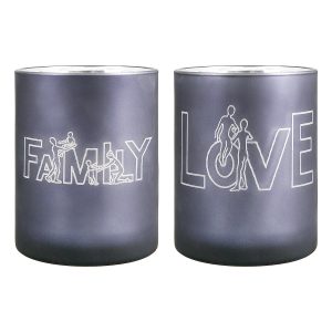 Θήκη Ρεσώ ArteLibre ‘Family’ Γκρι Γυαλί 12.5cm Σε 2 Σχέδια