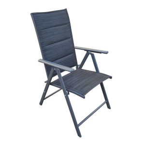 YARD Πολυθρόνα Κήπου-Βεράντας, Πτυσσόμενη, Μέταλλο Βαφή Ανθρακί – Padded Textilene