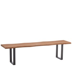 Παγκάκι Τραπεζαρίας ArteLibre AEMON Σκούρο Ακακία/Μαύρο Μέταλλο/MDF 180x40x47cm