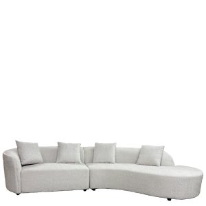 Καναπές MONTARO ArteLibre Γκρι Ανοιχτό Ύφασμα 140x105x65cm/206x124x68cm