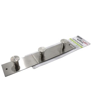 Κρεμάστρα Τοίχου 3 Θέσεων Ασημί Μέταλλο 26×4.5x5cm