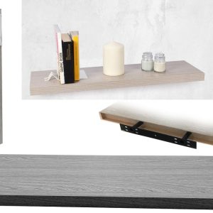 Ράφι Τοίχου Γκρι Μελαμίνη 80×23.5×3.8cm