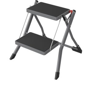 Σκαμπό Διπλής Σκάλας Γκρι Ατσάλινο 49.5×48.5×44.5cm