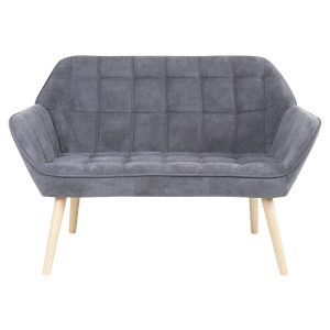 ALMA Καναπές 2θ – Σαλονιού – Καθιστικού, Φυσικό, Ύφασμα Velure Γκρι, K/D