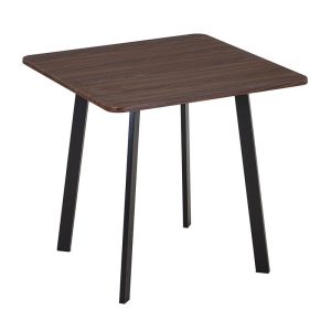 BARI Τραπέζι Κουζίνας- Εστιατορίου, Μέταλλο Βαφή Μαύρο, Επιφ.Απόχρωση Καρυδί