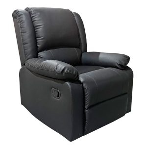 EVA Πολυθρόνα Relax Σαλονιού – Καθιστικού, PU Μαύρο