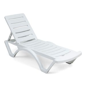 SANDY Ξαπλώστρα Στοιβαζόμενη PP-UV Άσπρο